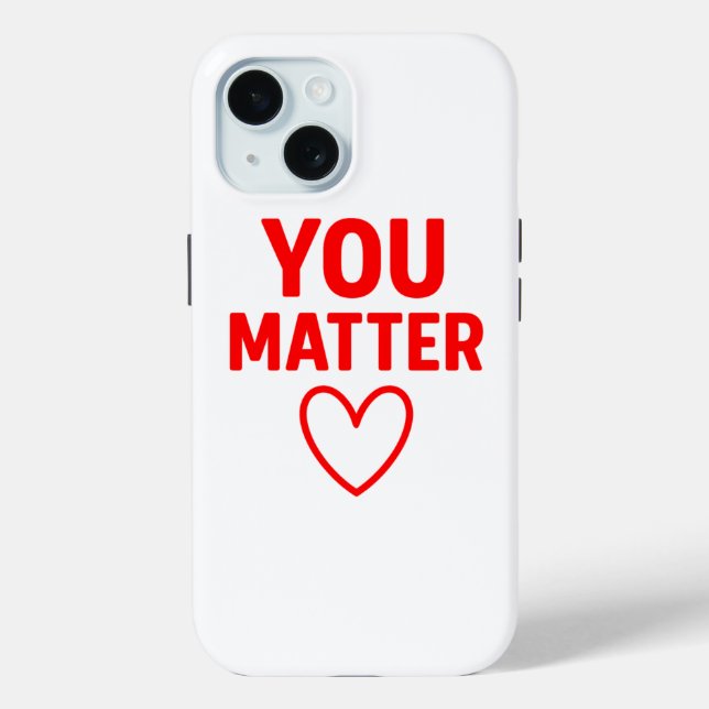 Du bist wichtig" Positives rotes Herz Case-Mate iPhone Hülle (Rückseite)