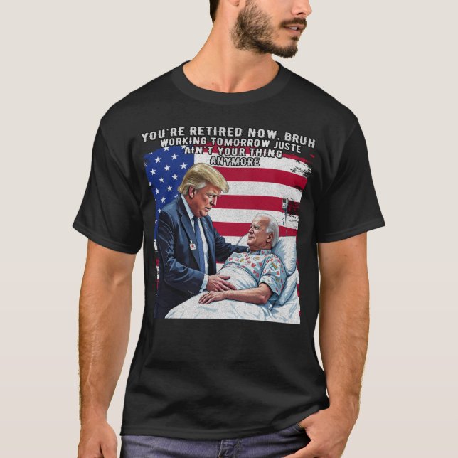 Du bist wieder müde Retro American Flag Funny Joke T-Shirt (Vorderseite)