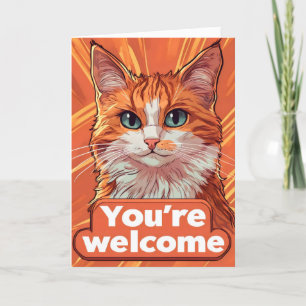 Du bist Willkommen Orange Cat Feiertagskarte