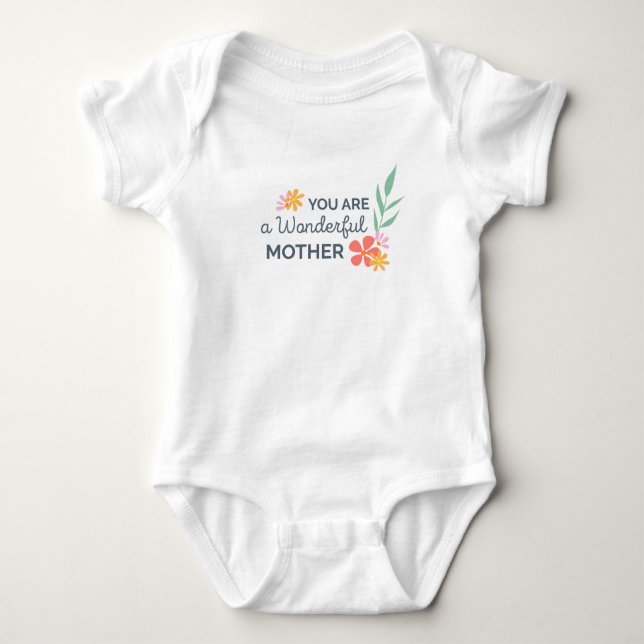 Du bist wunderbar Muttertag. | Bodysuit Baby Strampler (Vorderseite)