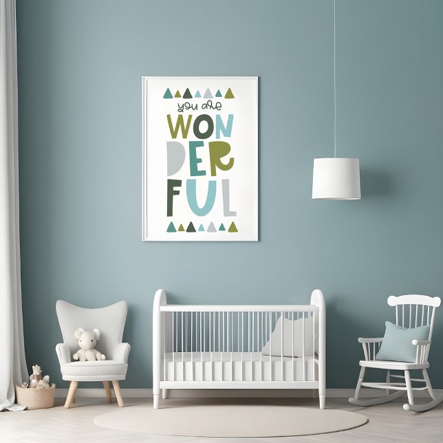 Du bist wunderbare Typografie Kinder Poster (Von Creator hochgeladen)