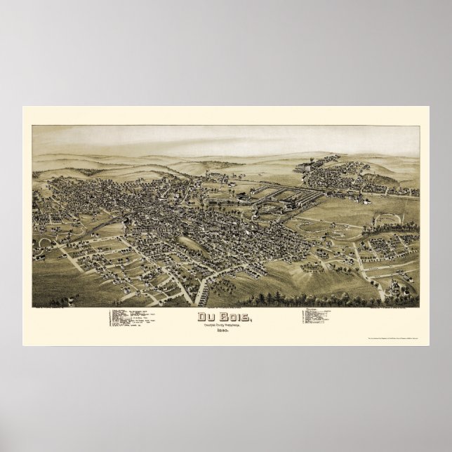 Du Bois, PA Panoramic Map - 1895 Poster (Vorne)