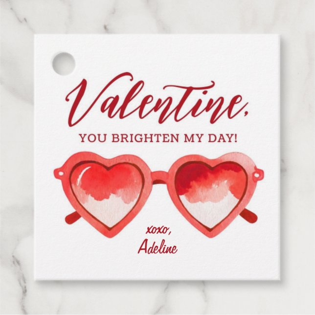 Du Brighed My Day Sonnenbrille Valentines Geschenkanhänger (Vorderseite)