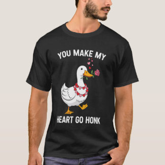 Du bringst mein Herz zum Honk Lustige Gans Valenti T-Shirt