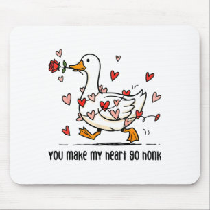 Du bringst mein Herz zum Hupen Lustige Gans Valent Mousepad