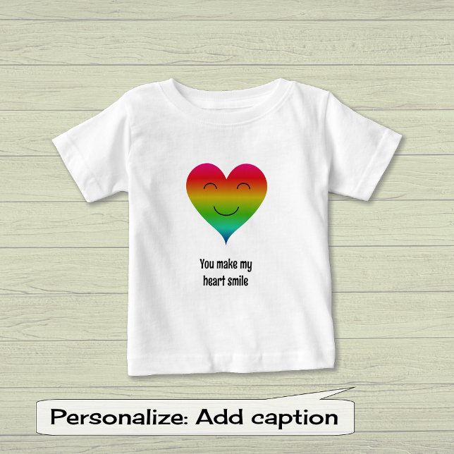 Du bringst mein Herz zum Lächeln von Regenbogen Baby T-shirt (Von Creator hochgeladen)