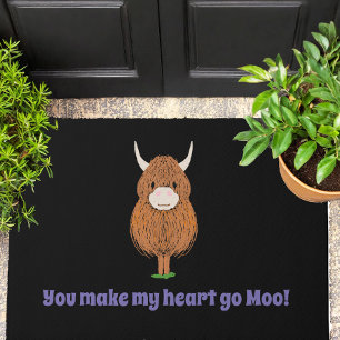 Du bringst mein Herz zum Moo! Highland Cow Fußmatte