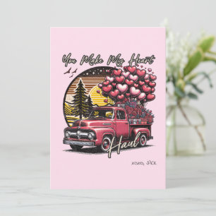 Du bringst mein Herz zum rasen - Vintage-LKW Valen Feiertagskarte