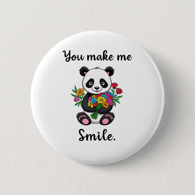 Du bringst mich zum Lächeln Süßer Panda Button (Vorderseite)