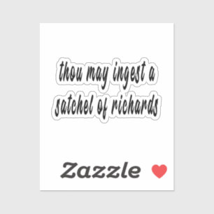 Du darfst einen Beutel von Richards Vinyl-Stäbchen Aufkleber