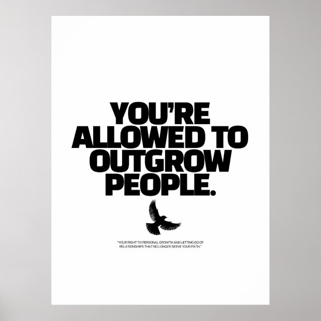 Du darfst Menschen entwachsen - Freedom Design Poster (Vorne)