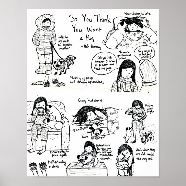 Du denkst also, du Will einen Mops? Poster (Vorne)