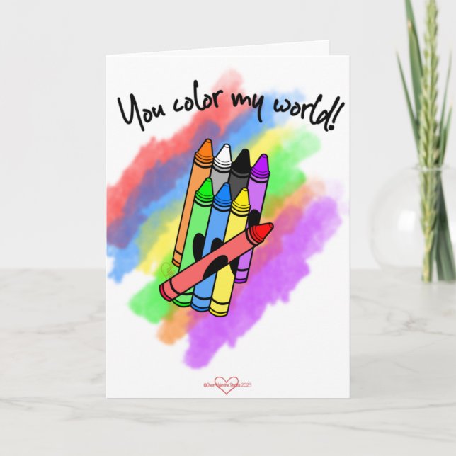 Du färbst meine Valentintagskarte Karte (Vorderseite)