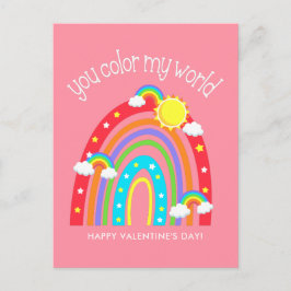 Du färbst meine Welt | Kids Valentine Postkarte