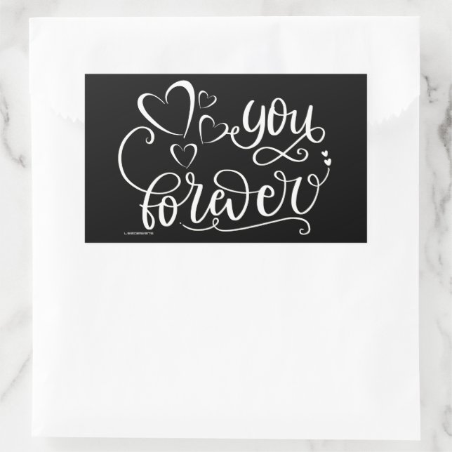 DU FEIERT Valentinstag-Geschenkidee Rechteckiger Aufkleber (Tasche)