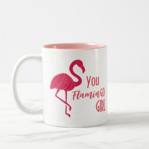 Du gehst Girl Pink Flamingo Zweifarbige Tasse