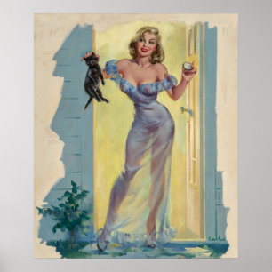 Du gehst zu mir und katzst Pinup Poster