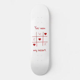 Du gewann mein Herz Tic-Tac-Toe Funny Valentine's Skateboard