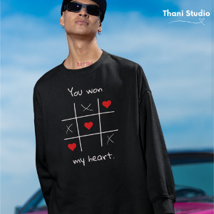 Du gewann mein Herz Tic-Tac-Toe Funny Valentine's Sweatshirt