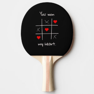 Du gewann mein Herz Tic-Tac-Toe Funny Valentine's Tischtennis Schläger