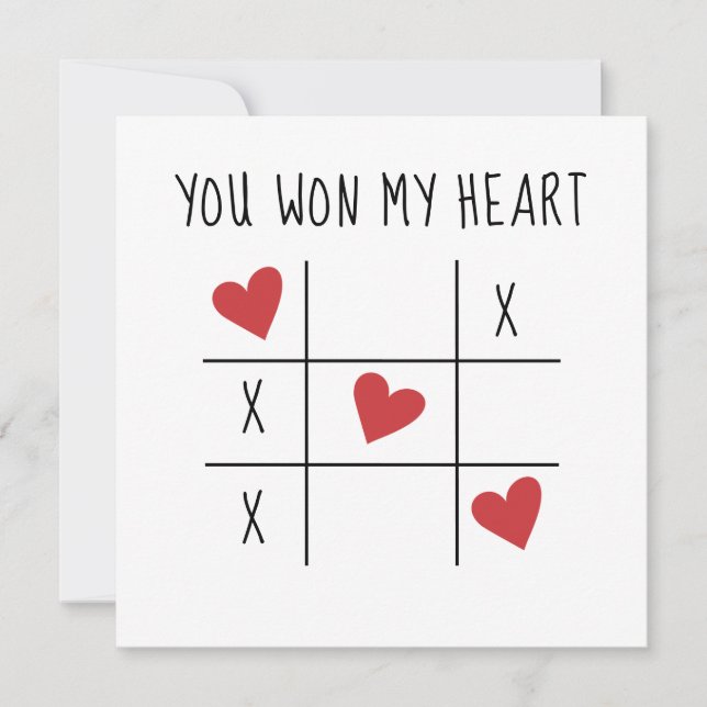 Du gewann meine Herznote Mitteilungskarte (Vorderseite)