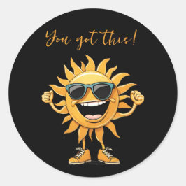 Du Got diese sonnige Sonne mit Sonnenbrille Runder Aufkleber