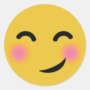 Du got mir, Emoji zu erröten Runder Aufkleber