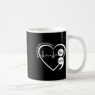 Du Grüne Herz Semikolon Bewusstsein für psychische Kaffeetasse