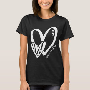 Du Grüne Herz Semikolon Psychische Gesundheitsaufk T-Shirt