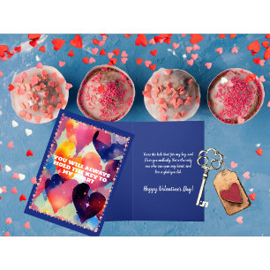 Du hältst den Schlüssel zu meinem Herzen Valentins Feiertagskarte