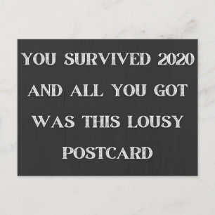 Du hast 2020 lustig Neujahr überlebt Postkarte