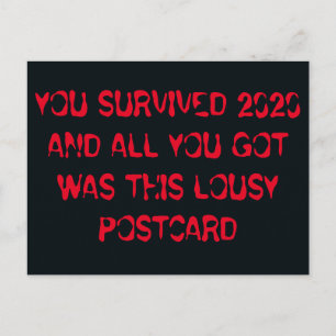 Du hast 2020 lustig Neujahr überlebt Postkarte