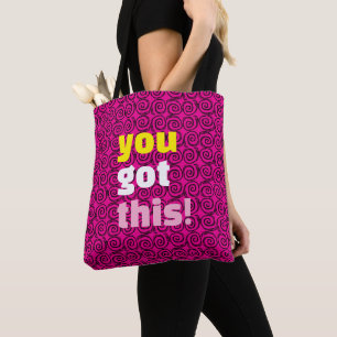 DU HAST DAS GOT! Fuscia und Black Spiral Tasche