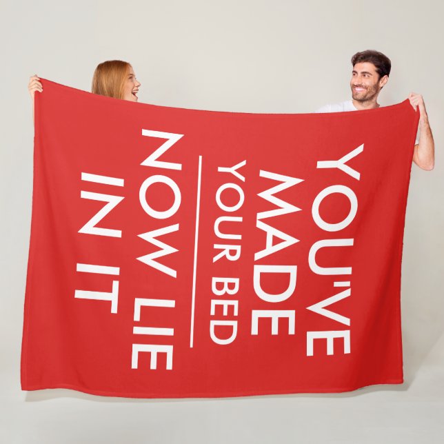 Du hast dein Bett jetzt lustig gemacht Fleecedecke (Beispiel)