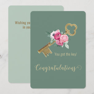 Du hast den Schlüssel Got! Herzlichen Glückwunsch  Karte