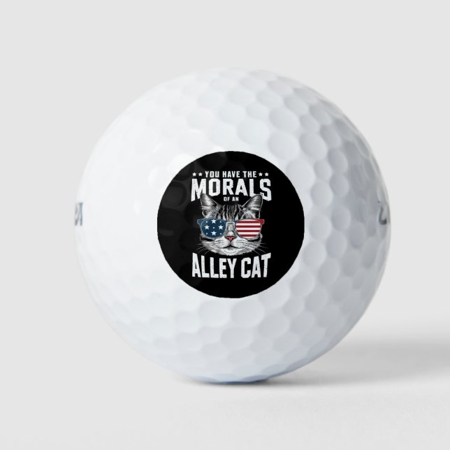 Du hast die Moral eines Witzes mit der Alley Cat Golfball (Vorderseite)