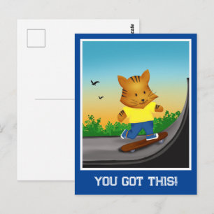 Du hast diese Tiger-Skateboard Got Postkarte