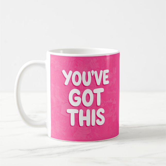 Du hast diese Worte auf Rosa Kaffeetasse (Links)