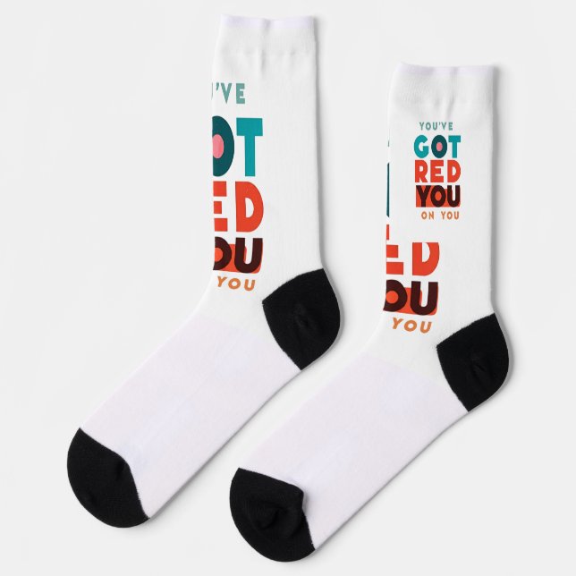 "Du hast dir rot Got." Socken (Linkes Detail)