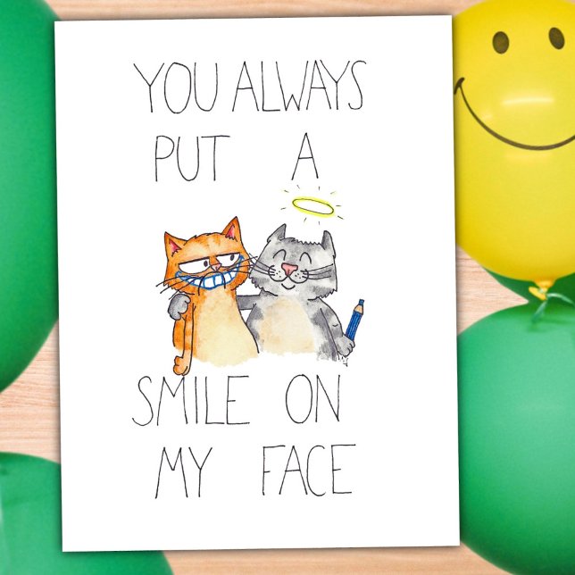 DU HAST EIN LÄCHELN AUF MEIN GESICHT Postkarte von (Von Creator hochgeladen)