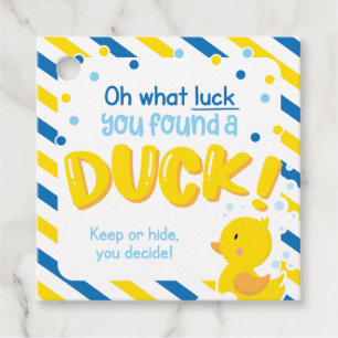 Du hast eine Ente gefunden! Square Cruise Duck Tag Geschenkanhänger