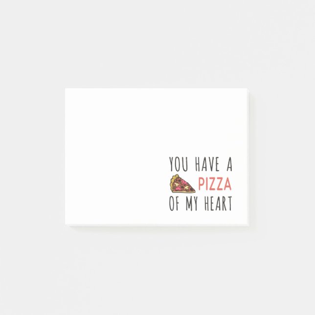 Du hast eine Pizza im Herzen Post-it Klebezettel (Vorderseite)