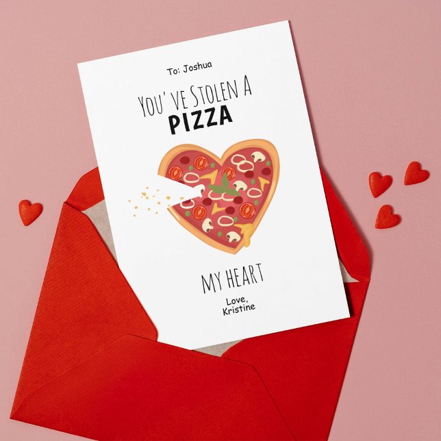 Du hast eine Pizza-Karte meines Herzens mit Valent Ankündigung (This adorable Valentine’s card is perfect for pizza lovers! Cute, playful, and full of charm!)