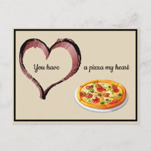 Du hast eine Pizza, mein Herz Valentine Postkarte
