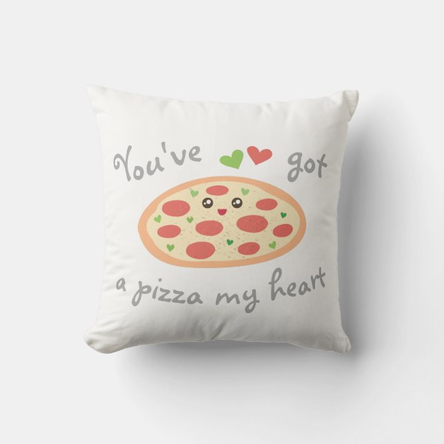 Du hast eine Pizza My Heart Niedlich Funny Liebe P Kissen (Vorderseite)