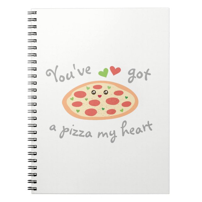 Du hast eine Pizza My Heart Niedlich Funny Liebe P Notizblock (Vorderseite)