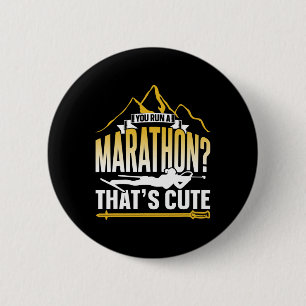 Du hast einen Marathon gemacht, der Niedliche Spor Button