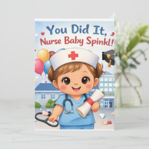 Du hast es geschafft Krankenpfleger Baby Sprinkle  Einladung