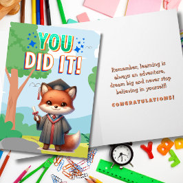 Du hast es getan! Niedlich Fox Abschluss Joy Karte