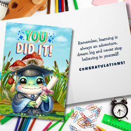 Du hast es getan! Niedlich Frog Abschluss Joy Karte